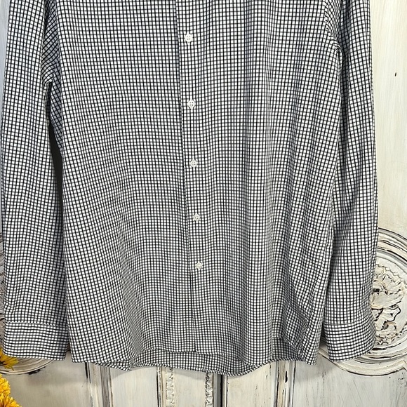 Club Room Men's Black and White Checkered Shirt Slim Fit - Picture 4 of 8